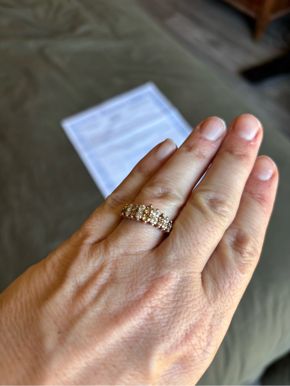 14K Rose Gold Chocolate and White Diamond Ring